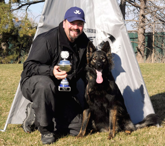 Cira and Dean at Chicago Schutzhund Club Fall IPO trial