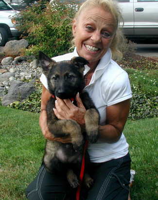 Genessee with Owner Rosie 8 wks